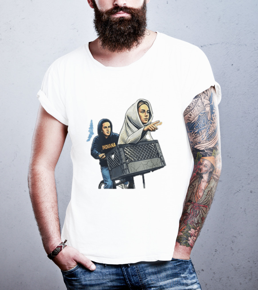 Caitlin Clark Sophie Cunningham E.T. Indiana Bike Basket T-Shirt
