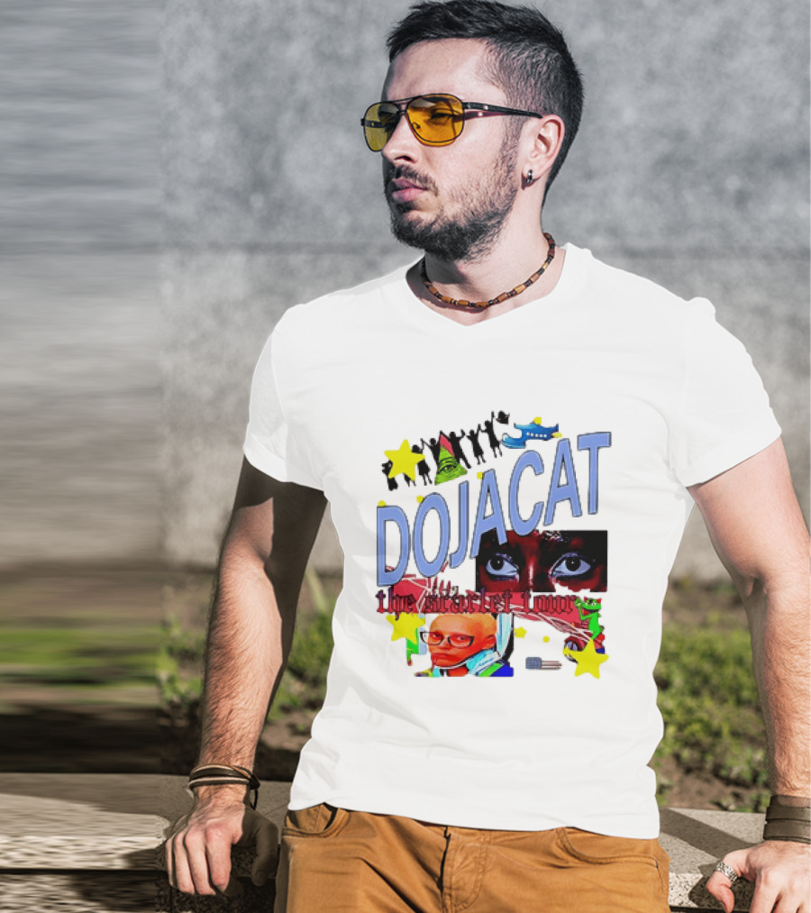 Doja Cat The Scarlet Tour Pop Art Stars And Eyes T-Shirt