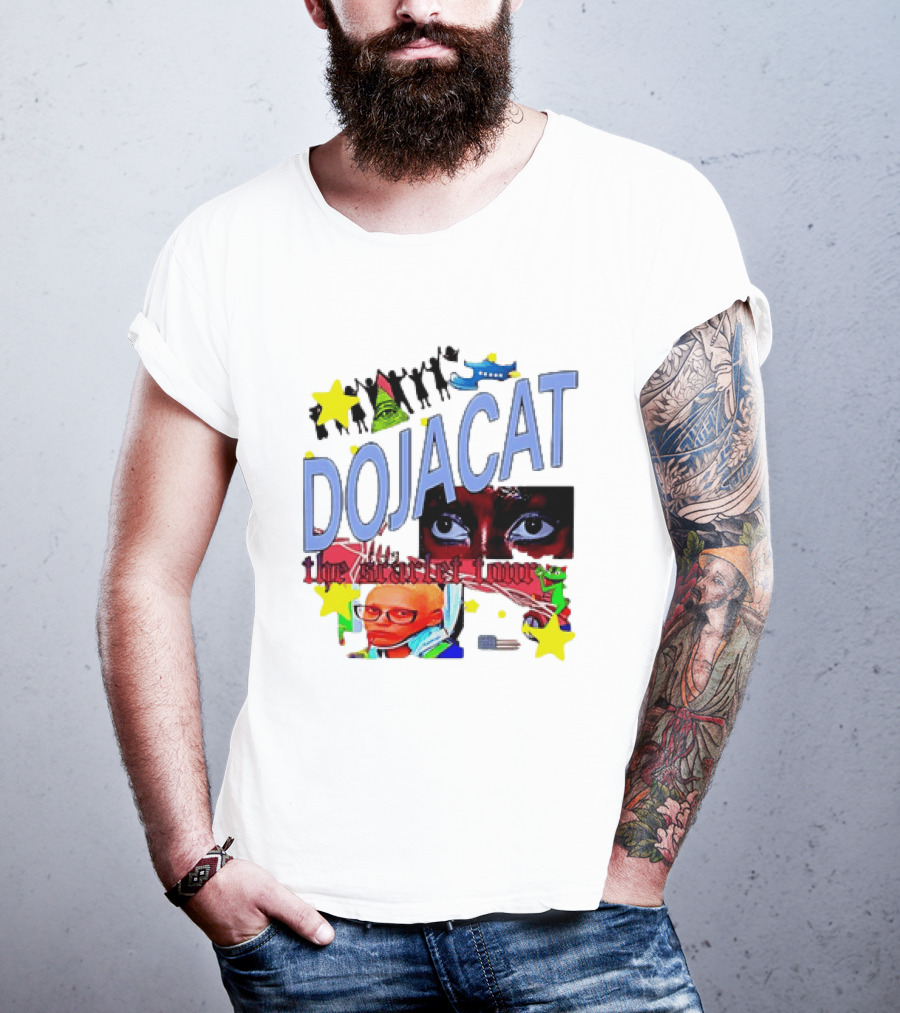 Doja Cat The Scarlet Tour Pop Art Stars And Eyes T-Shirt