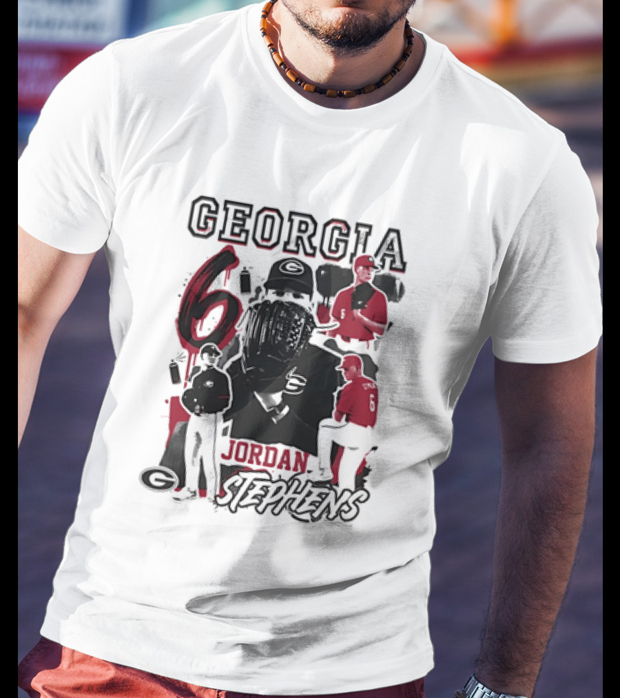 Georgia Bulldogs 6 Jordan Stephens Football T-Shirt