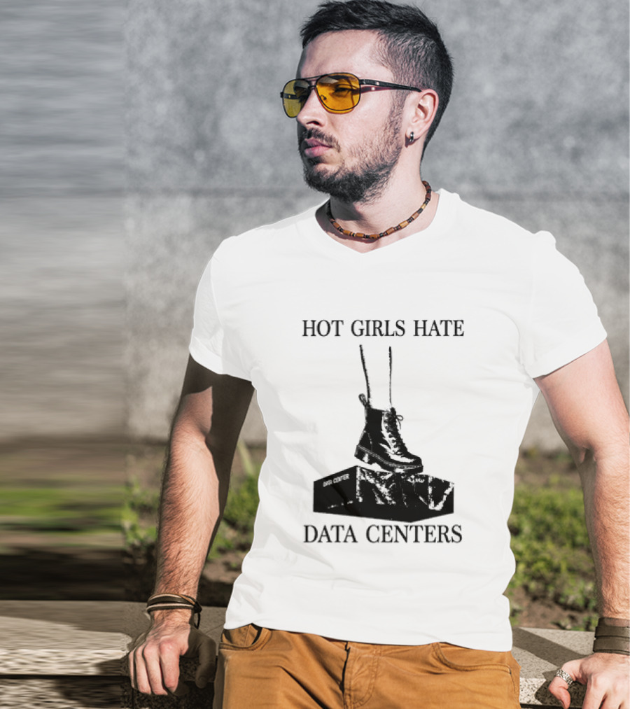 Hot Girls Hate Data Centers With Boots Stomping Computers T-Shirt