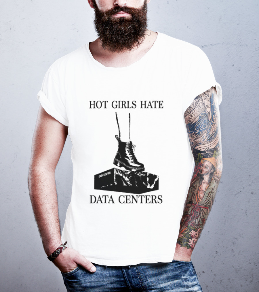 Hot Girls Hate Data Centers With Boots Stomping Computers T-Shirt