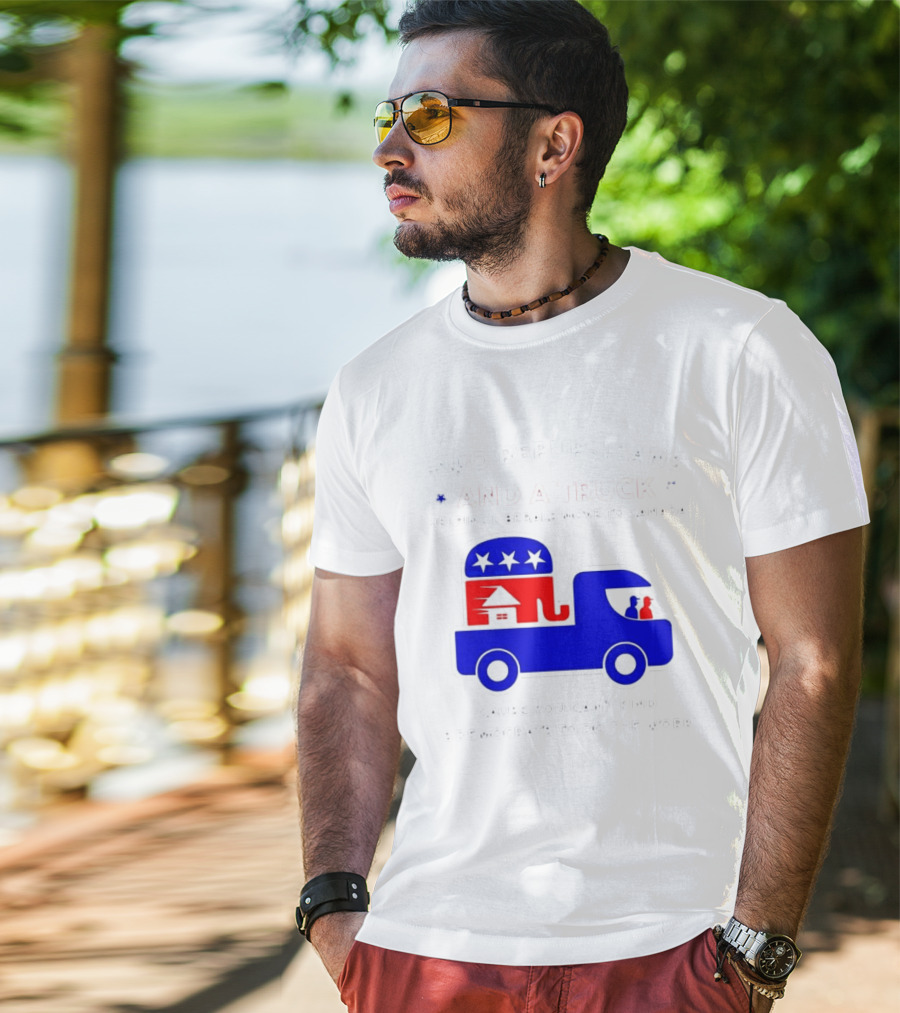 Two Republicans And A Truck Helping Liberals Move To Canada GOP Elephant T-Shirt