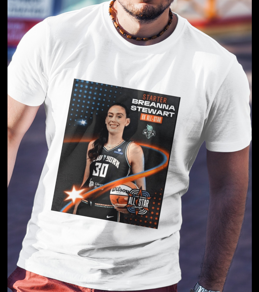 Starter Breanna Stewart 8X All Star New York Liberty AT&T WNBA All Star Chicago T-Shirt