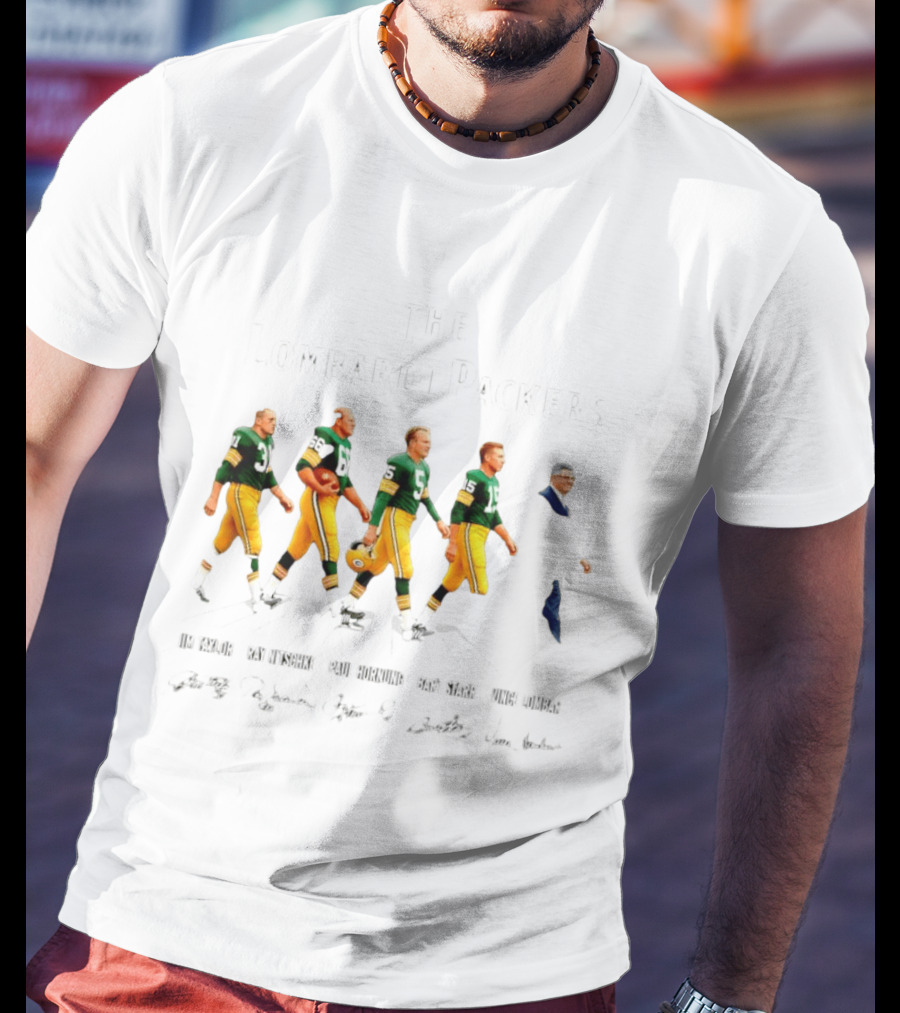The Lombardi Packers Walking Jim Taylor Ray Nitschke Paul Hornung Bart Starr Vince Lombardi T-Shirt