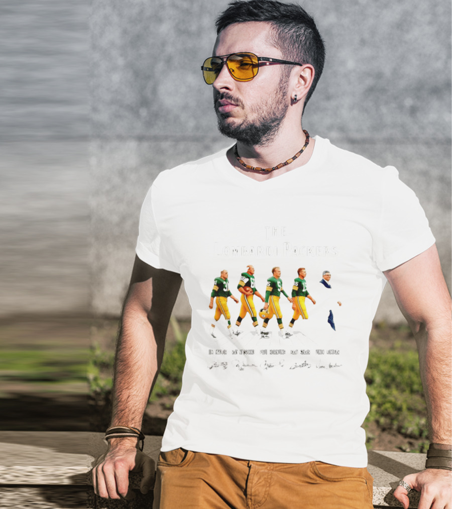 The Lombardi Packers Walking Jim Taylor Ray Nitschke Paul Hornung Bart Starr Vince Lombardi T-Shirt