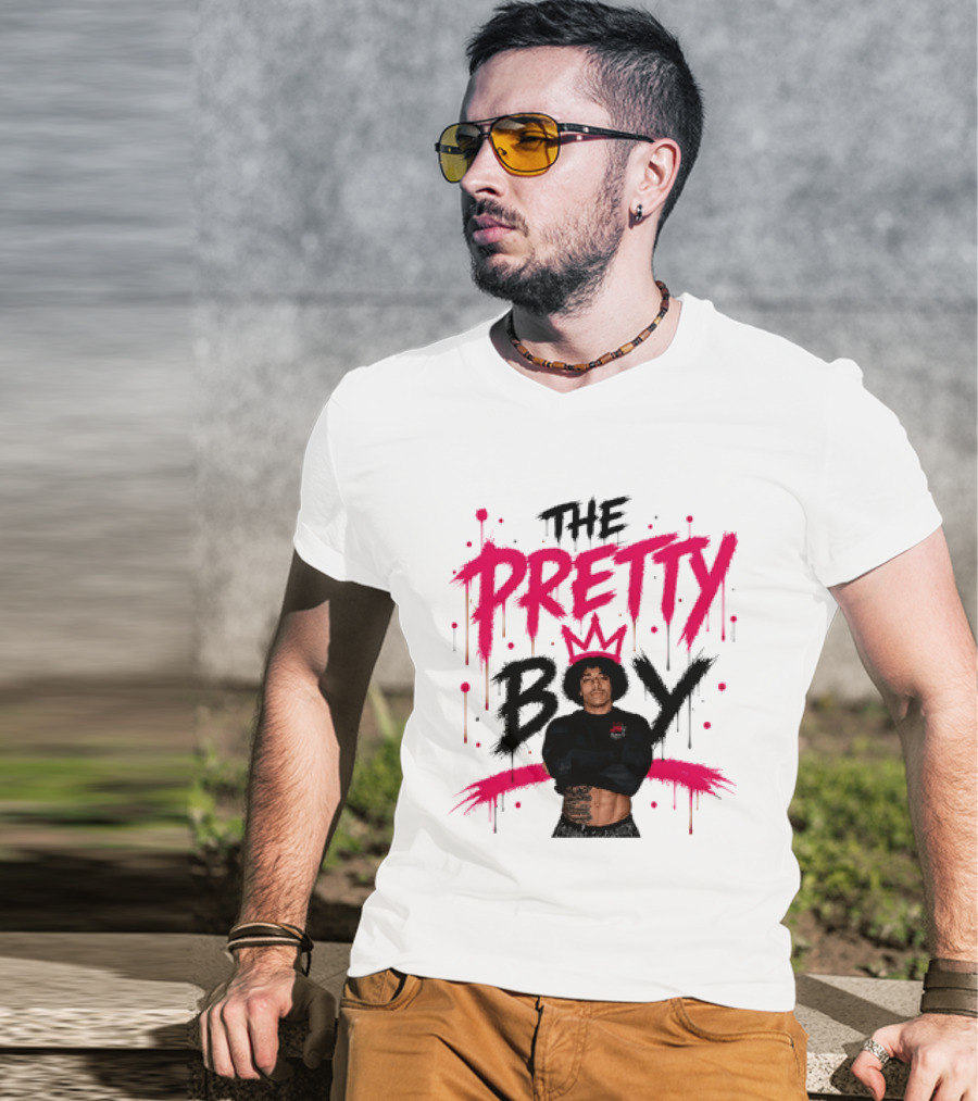 The Pretty Boy Jay King Crop Top With Pink Crown And Dripping Letters T-Shirt