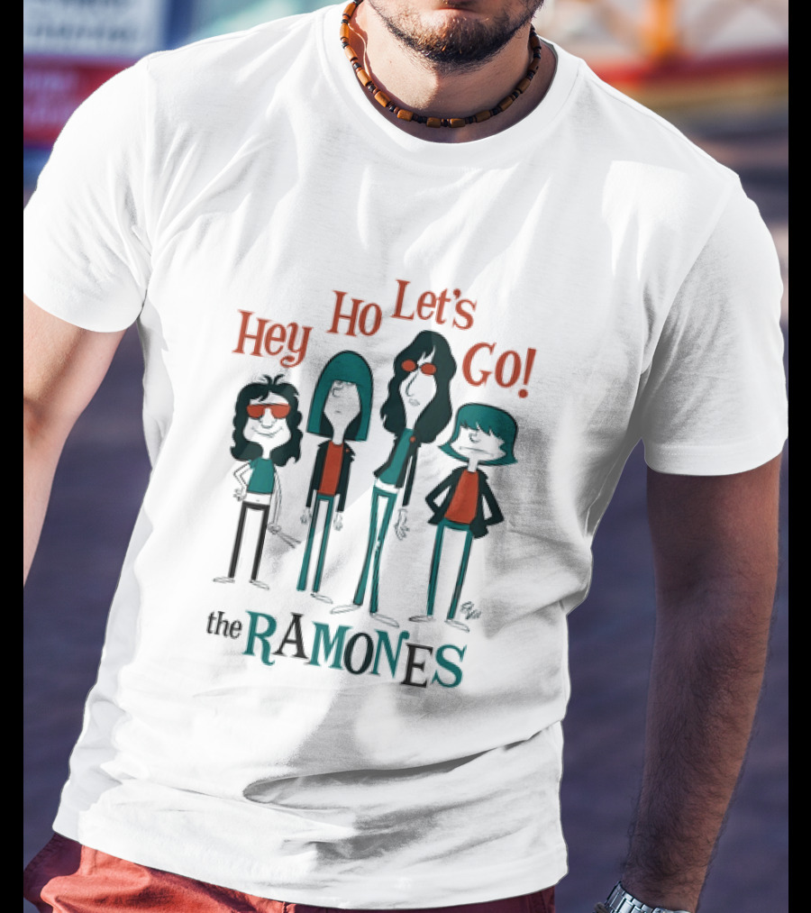The Ramones Hey Ho Let's Go Cartoon Band Members T-Shirt