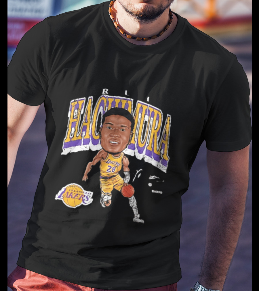 Rui Hachimura Los Angeles Lakers Big Head 28 T-Shirt