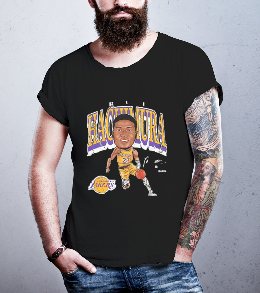 Rui Hachimura Los Angeles Lakers Big Head 28 T-Shirt