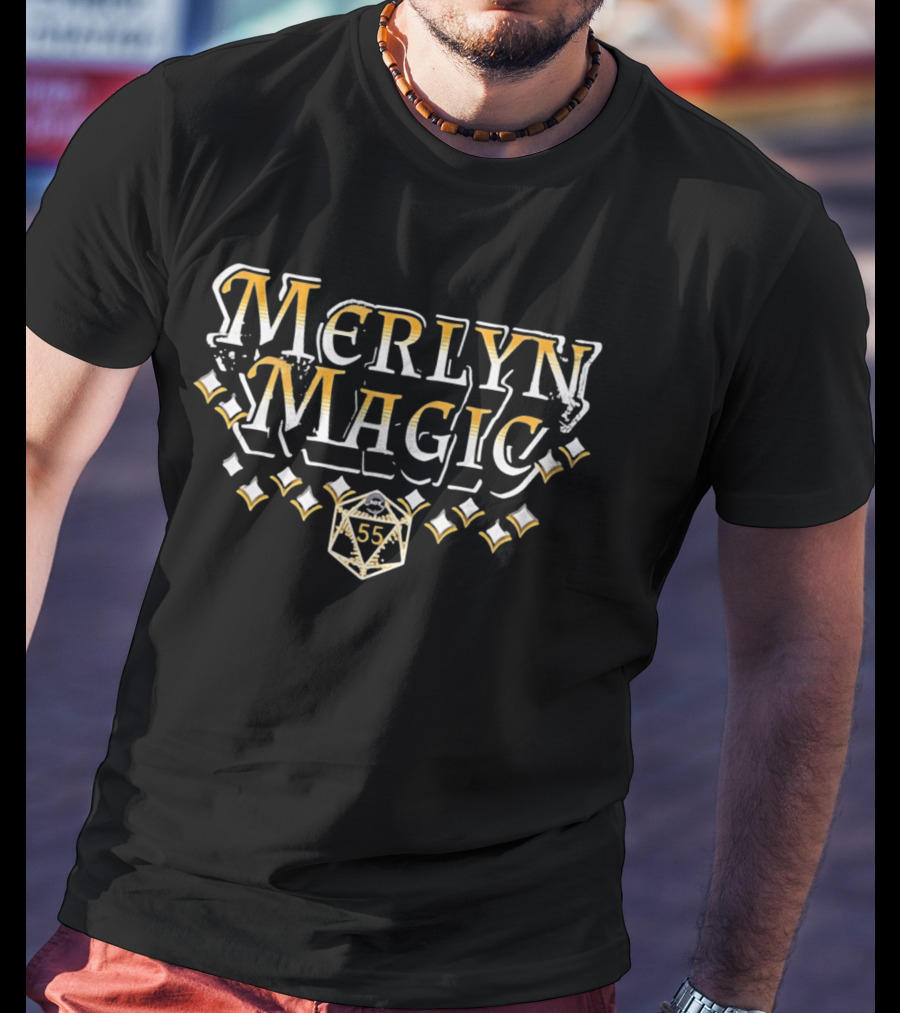Merlyn Magic 55 D20 Roleplaying Game Dice Fantasy Adventure T-Shirt