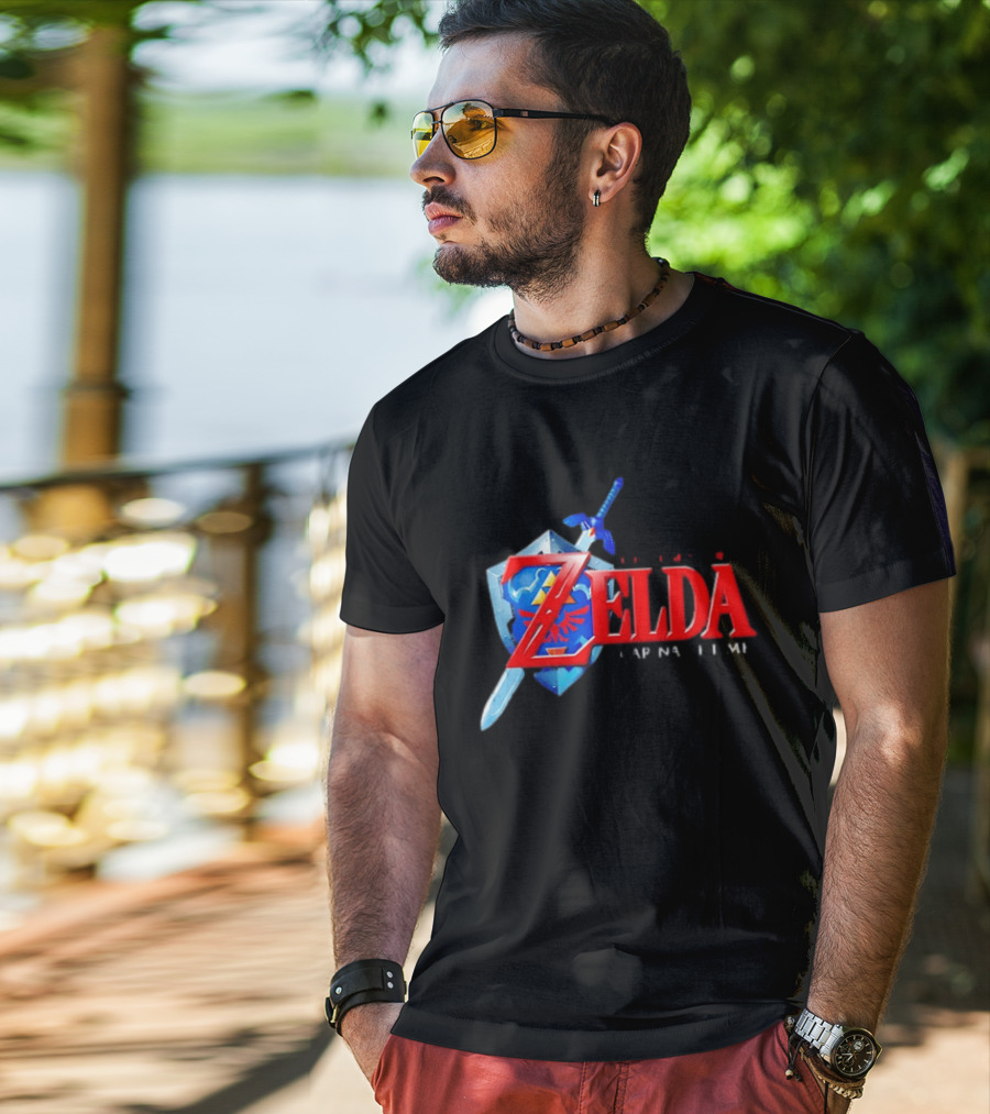 The Legend Of Zelda Ocarina Of Time Shield Sword T-Shirt