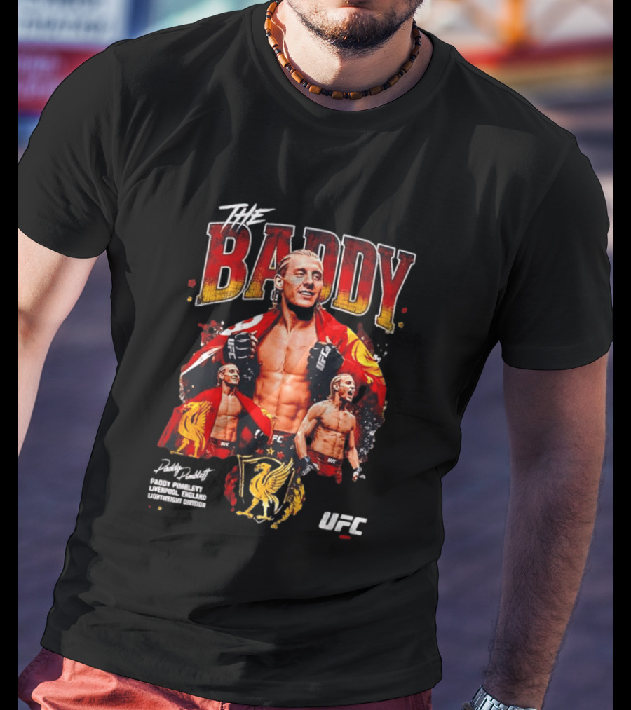 Paddy Pimblett The Baddy UFC Liverpool FC Crest T-Shirt