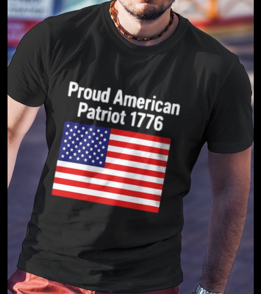 Proud American Patriot 1776 USA Flag T-Shirt