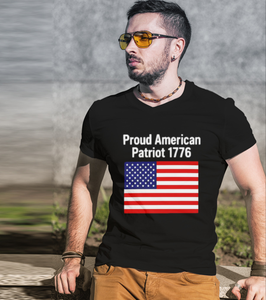 Proud American Patriot 1776 USA Flag T-Shirt