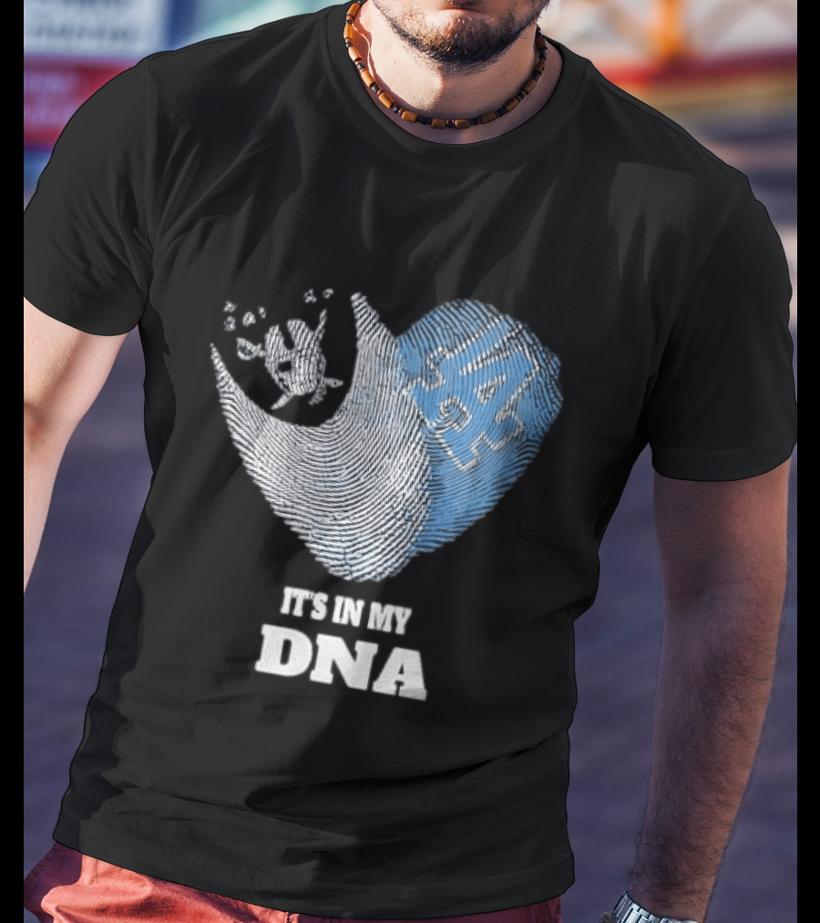 Los Angeles Raiders Dodgers Fingerprint Heart It's In My DNA T-Shirt