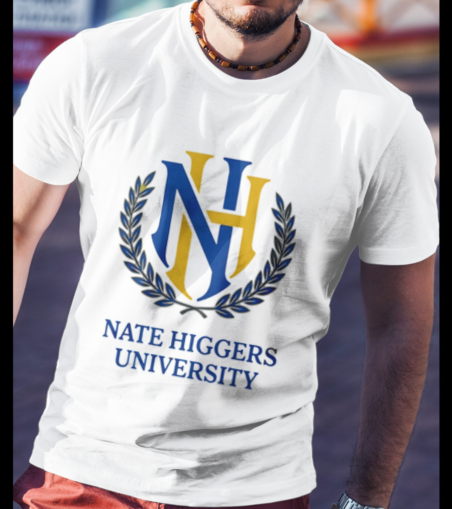 Nate Higgers University NH Crest And Laurel T-Shirt