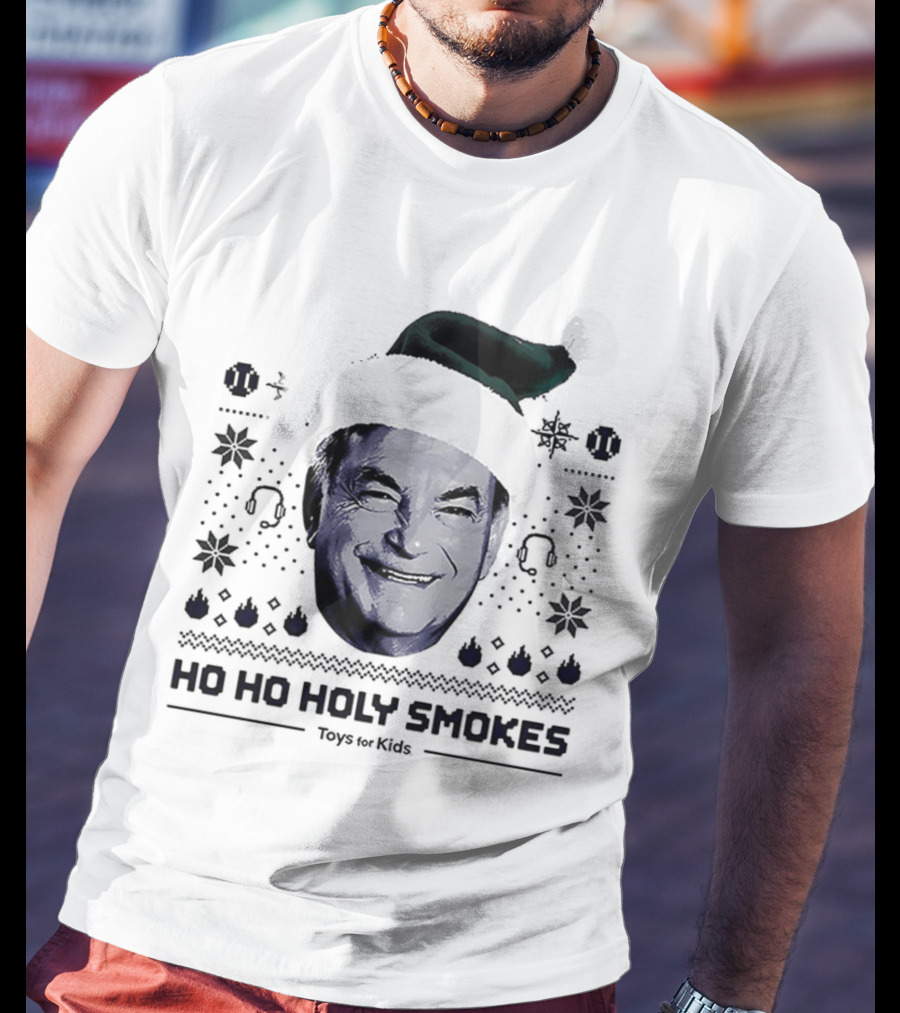Rick Rizzs Ho Ho Holy Smokes Santa Hat Mariners Rizzsmas In July T-Shirt
