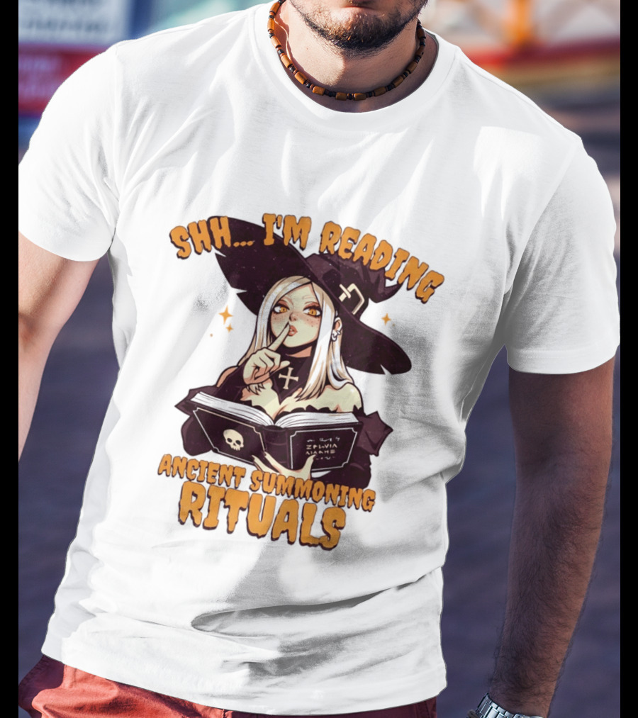 Shh I'm Reading Ancient Summoning Rituals Witch Gothic Spellcaster T-Shirt