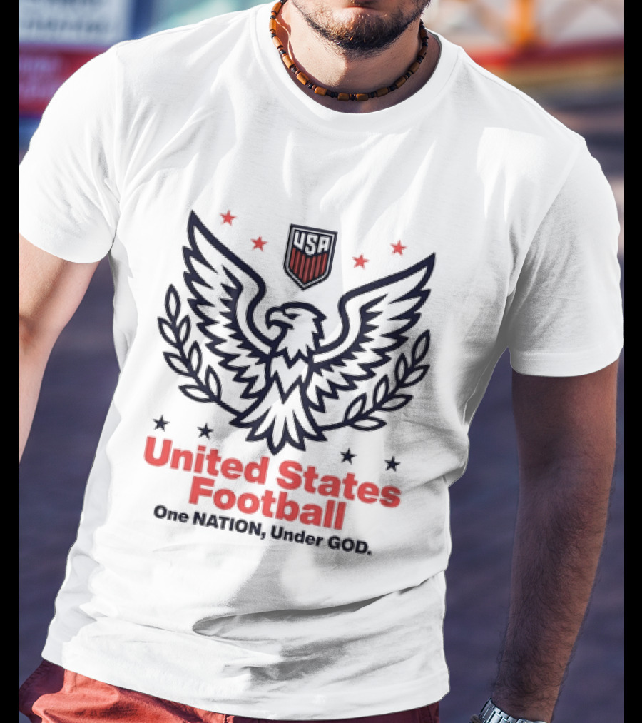United States Football USA Eagle Emblem One Nation Under God T-Shirt