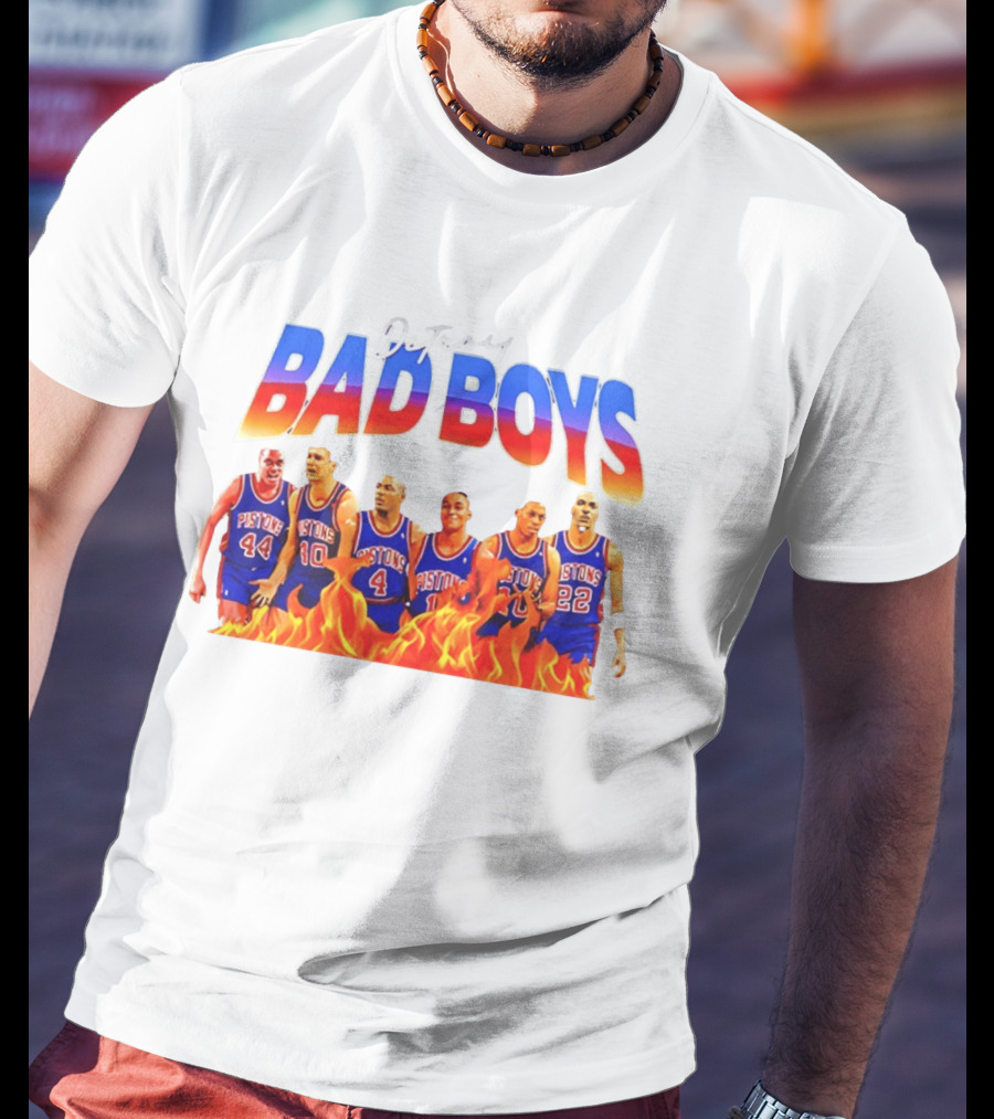 Detroit Bad Boys Rick Mahorn Bill Laimbeer Joe Dumars Isiah Thomas Dennis Rodman John Salley T-Shirt