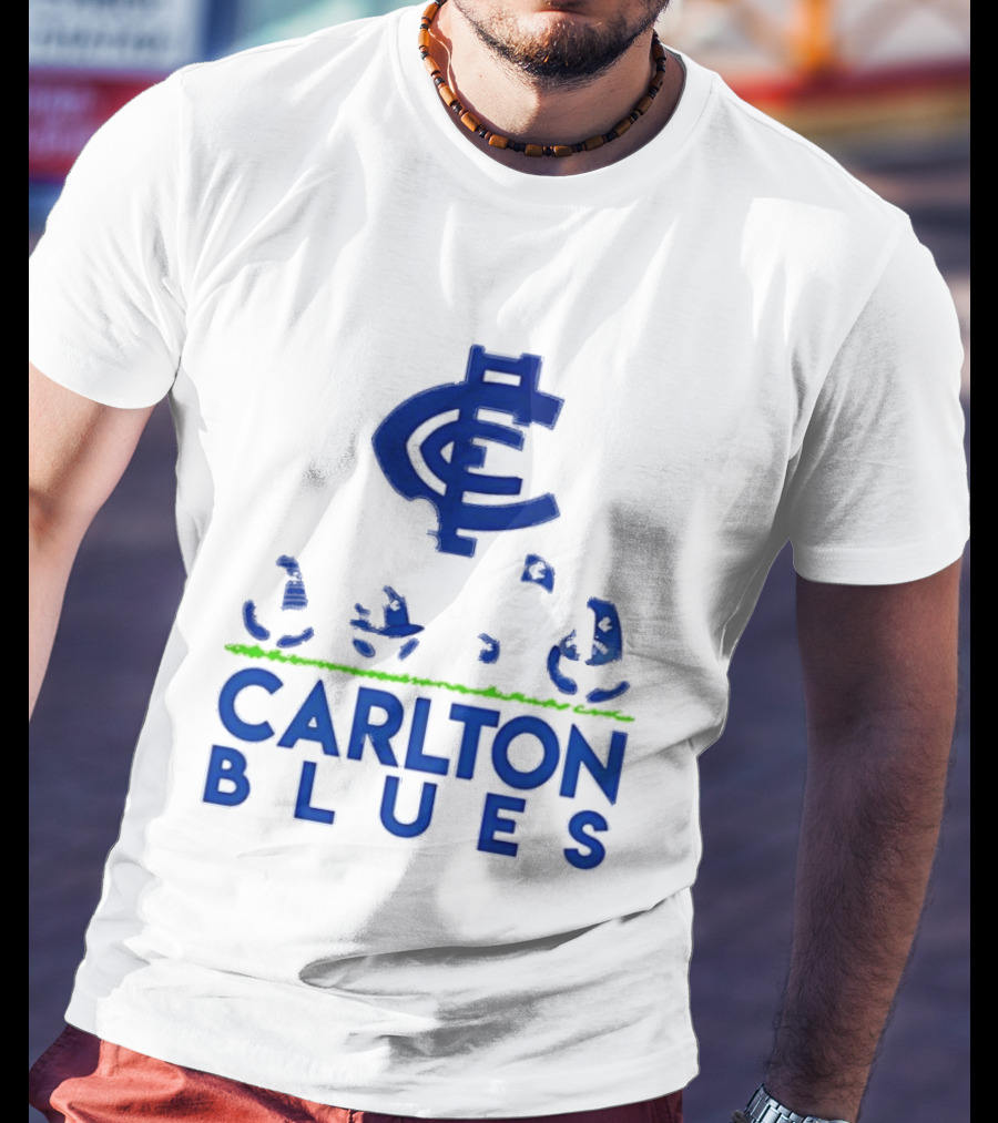 Snoopy Peanuts Characters Carlton Blues AFL Collaboration T-Shirt