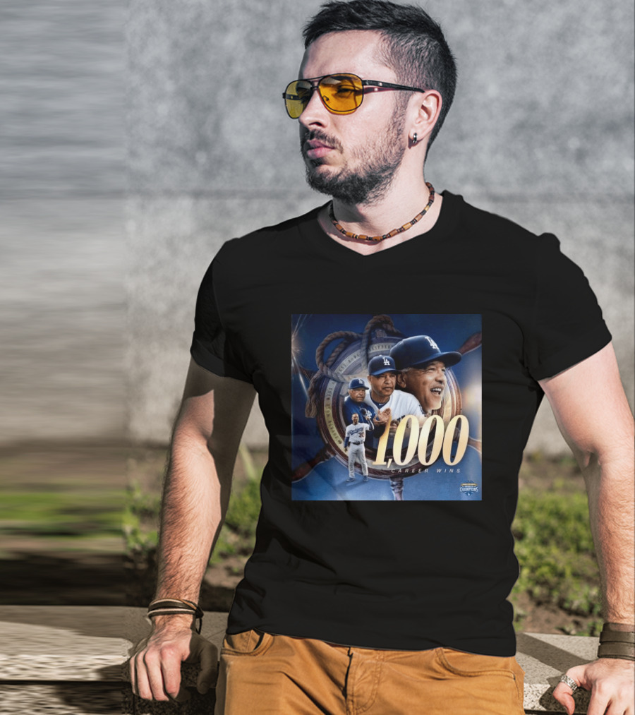 Los Angeles Dodgers Manager Doc Achieves 1000 Career Wins Milestone In Major League History T-Shirt