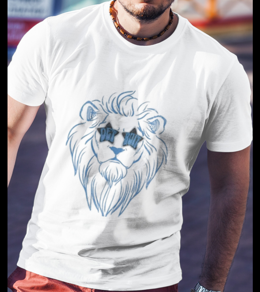 Detroit Football Lions Sunglasses Vintage Style Michigan Fan Wear T-Shirt
