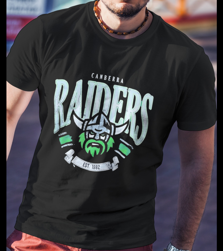 Canberra Raiders Est. 1982 Viking Helmet NRL Team T-Shirt