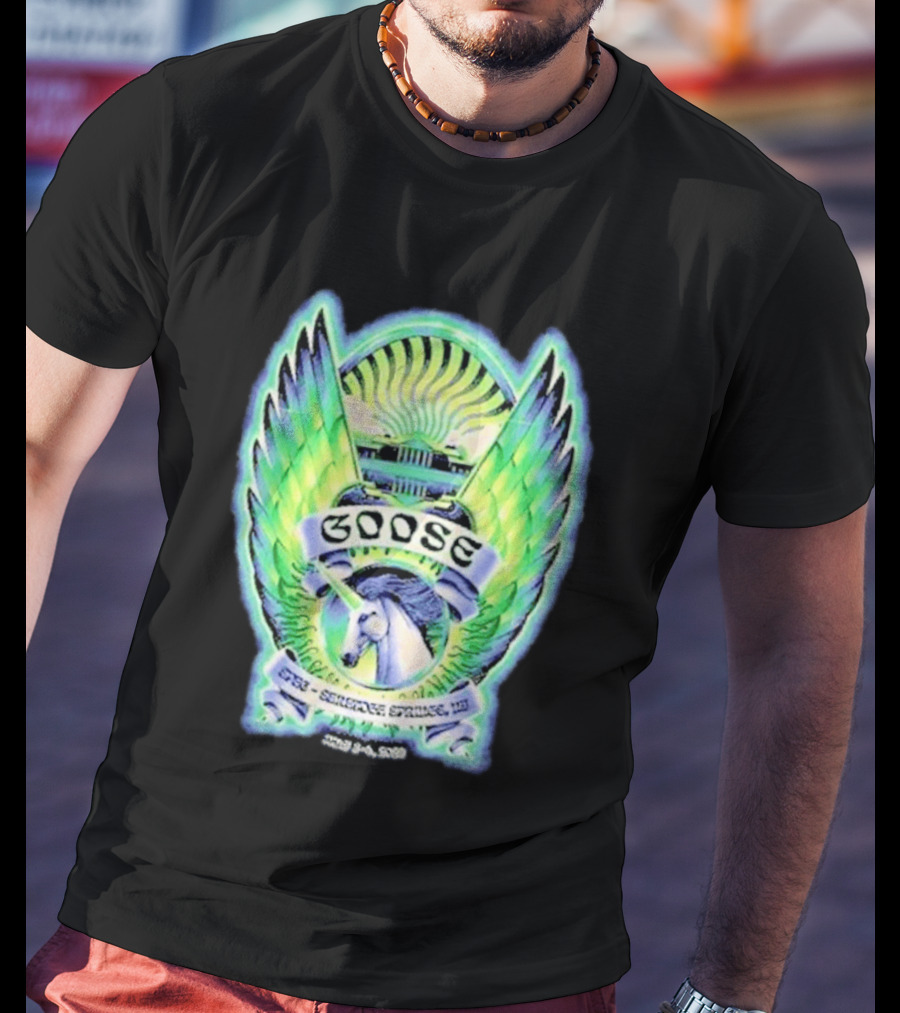 Goose The Band Saratoga Springs July 3 4 2026 Winged Horse New York Concert Tour T-Shirt