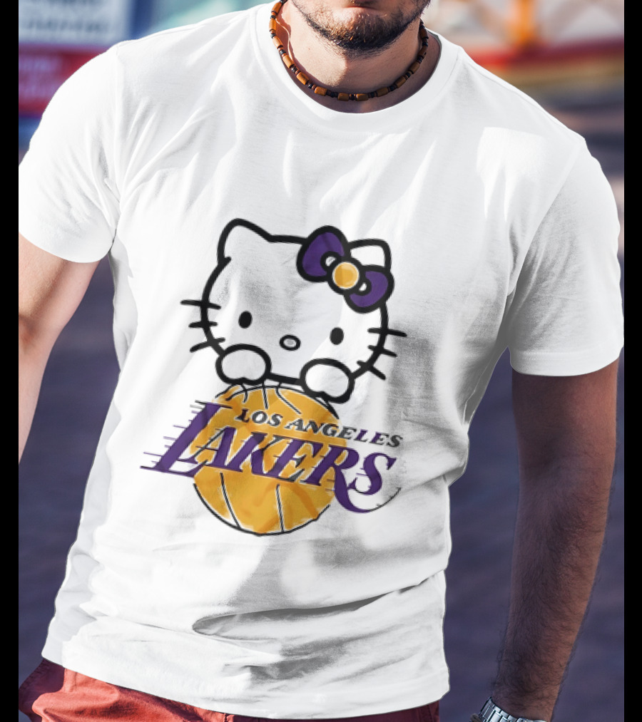 Hello Kitty Los Angeles Lakers Basketball Collaboration T-Shirt