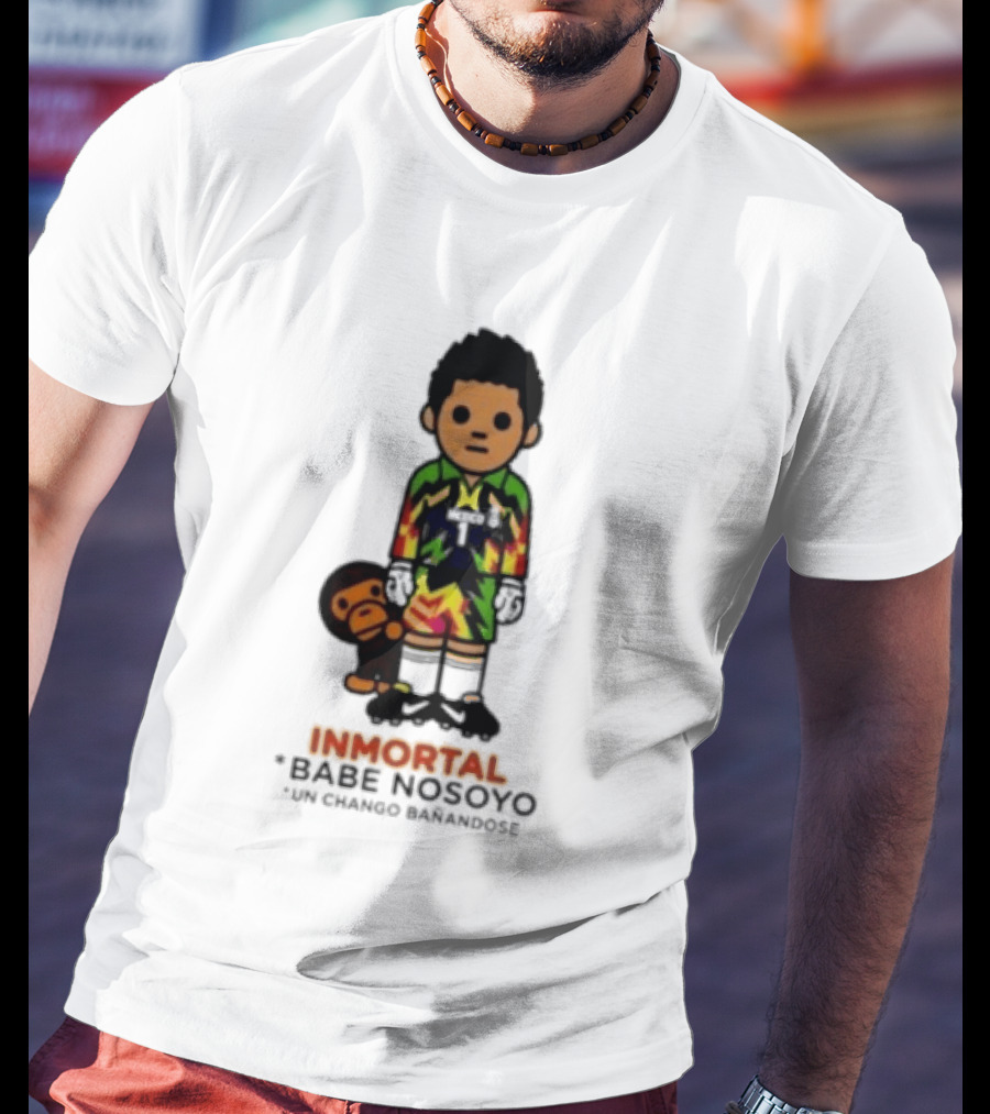 Jorge Campos Inmortal Babe Nosoyo Un Chango Bañandose Colorful Soccer Legend And Monkey T-Shirt