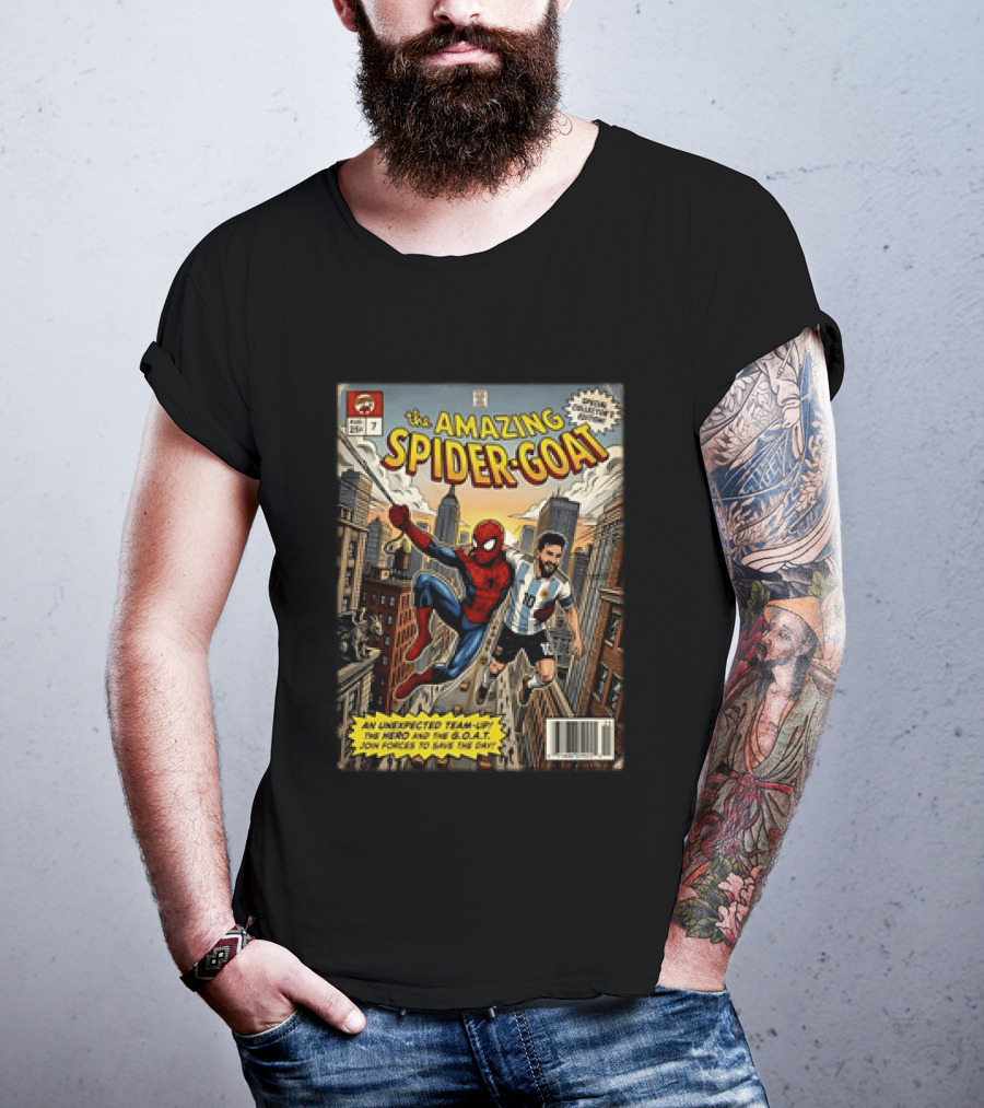 The Amazing Spider GOAT Lionel Messi Argentina National Team Spider Man Comic Edition T-Shirt