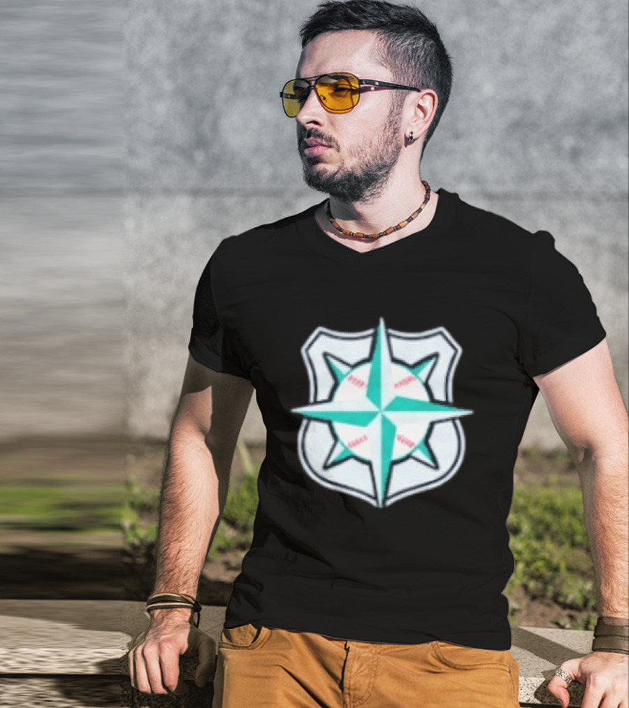2026 Mariners Law Enforcement Appreciation Day Compass Shield T-Shirt