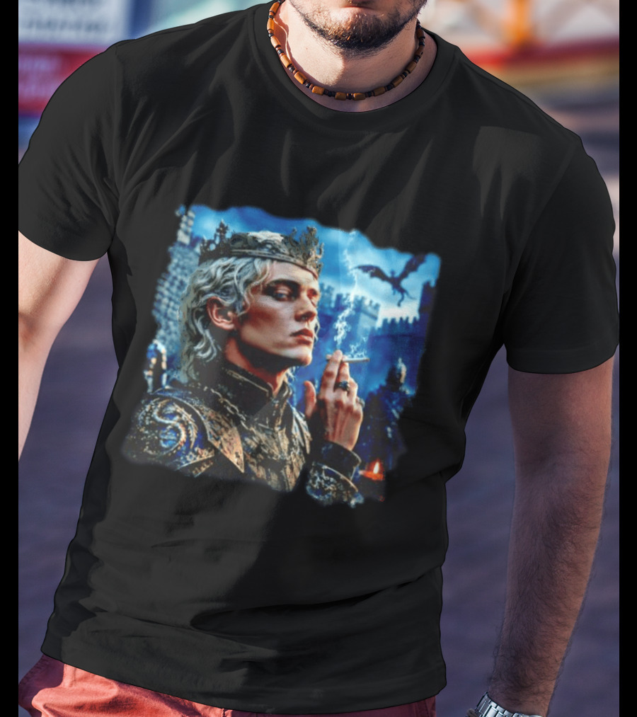 Aemond Targaryen House Of The Dragon Smoking Cigarette Castle Dragon King T-Shirt