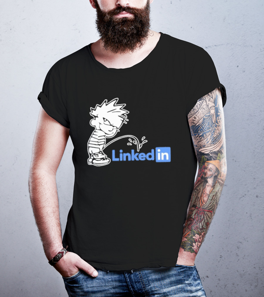 Calvin Pissing LinkedIn T-Shirt