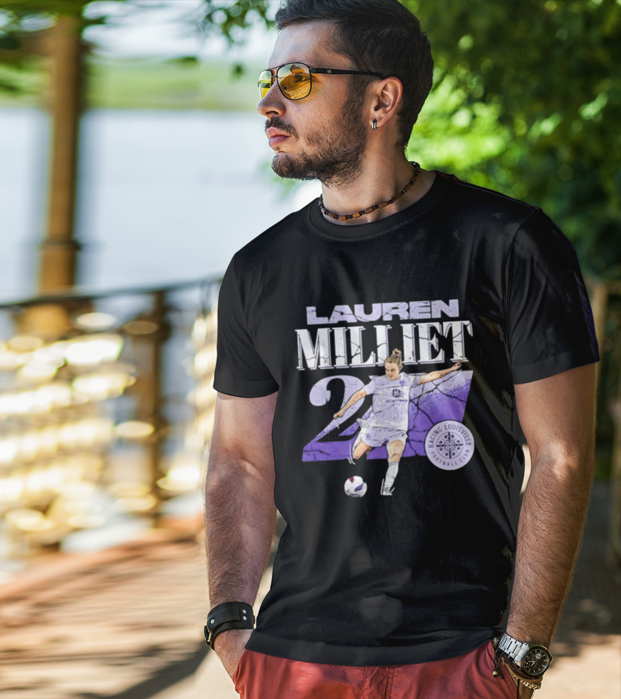 Lauren Milliet Racing Louisville FC 26 Soccer Player T-Shirt