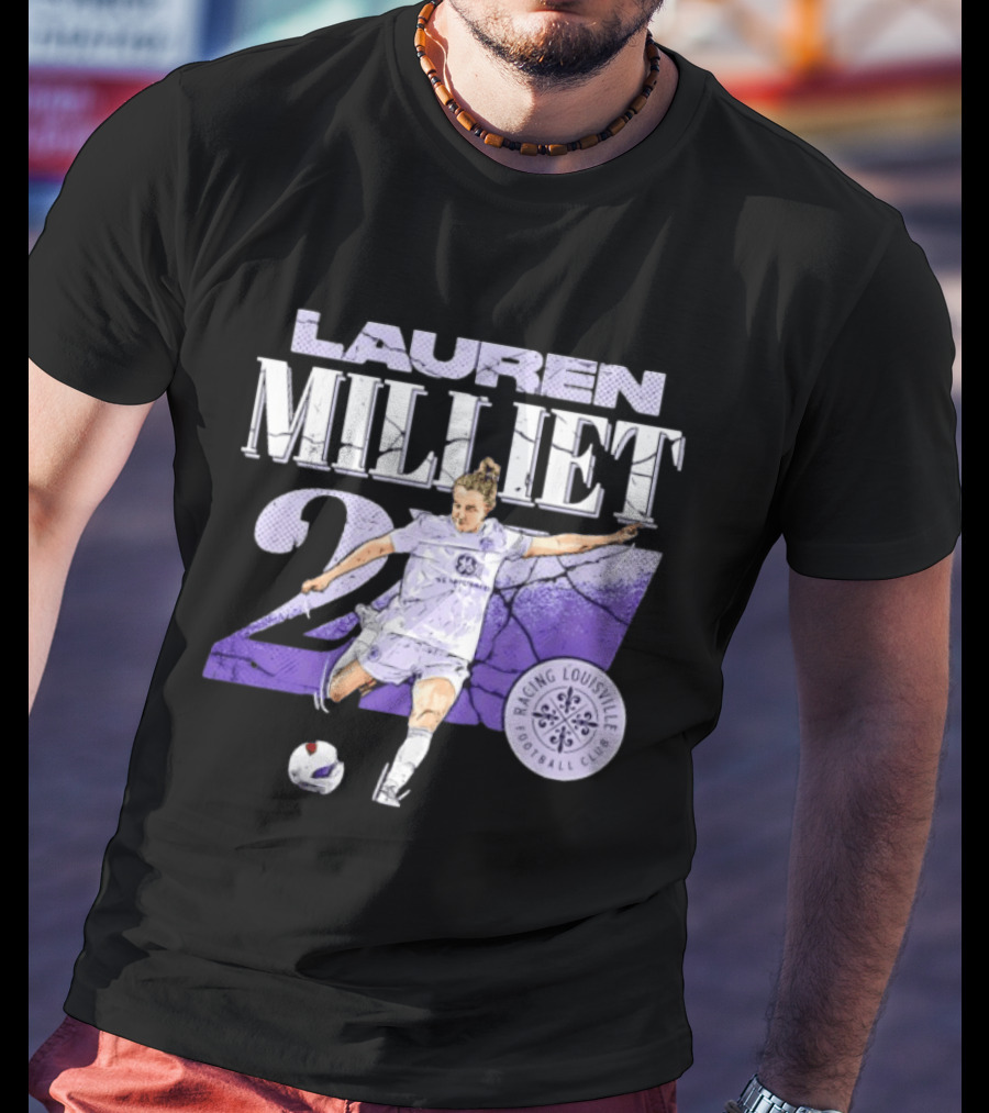 Lauren Milliet Racing Louisville FC 26 Soccer Player T-Shirt