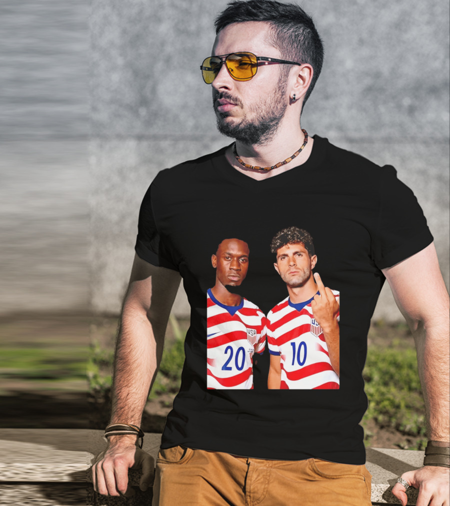 Christian Pulisic Folarin Balogun USMNT Soccer Iconic Gesture T-Shirt
