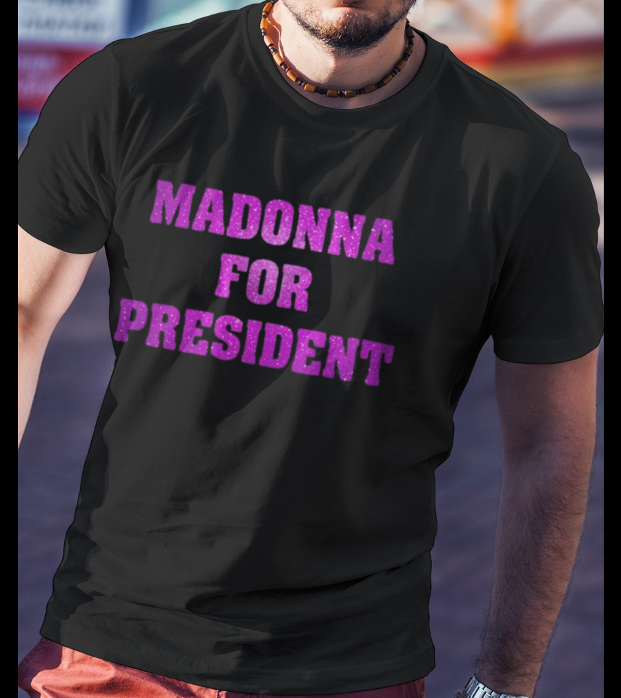 Madonna For President Glitter Purple T-Shirt