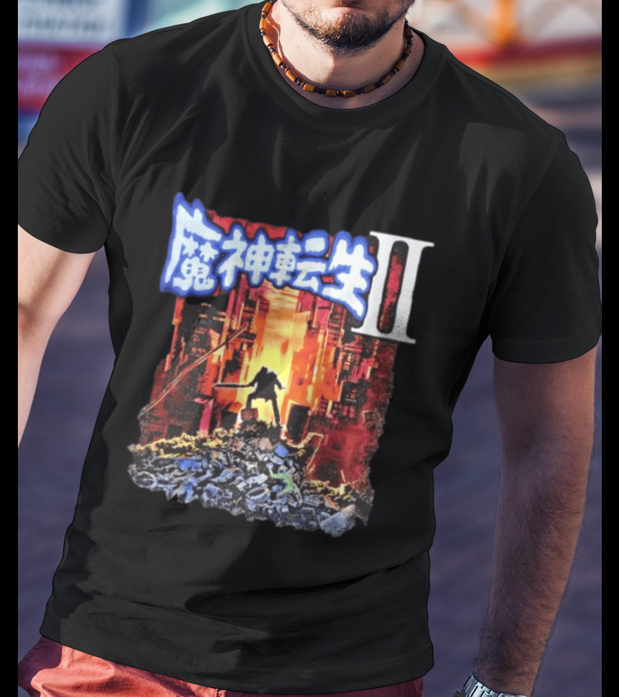 Majintensei II Ronin Warrior In Post Apocalyptic Cityscape T-Shirt