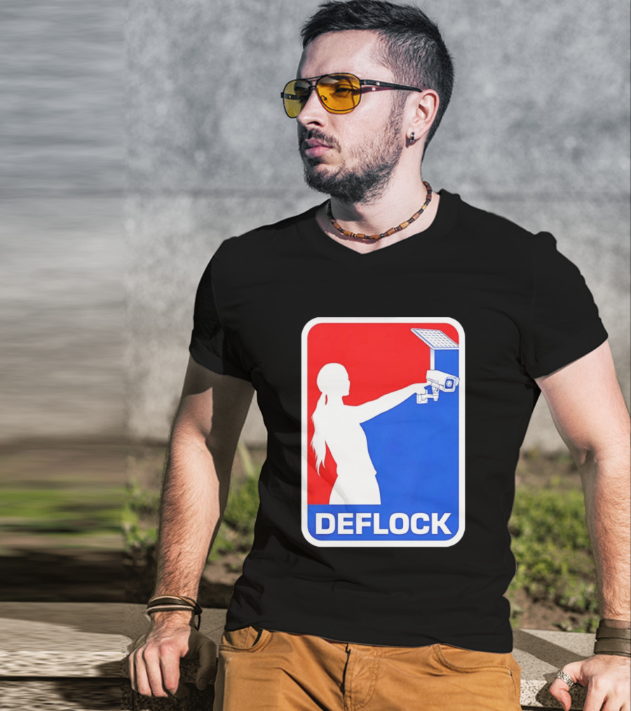 Deflock Woman Pointing At Security Camera T-Shirt