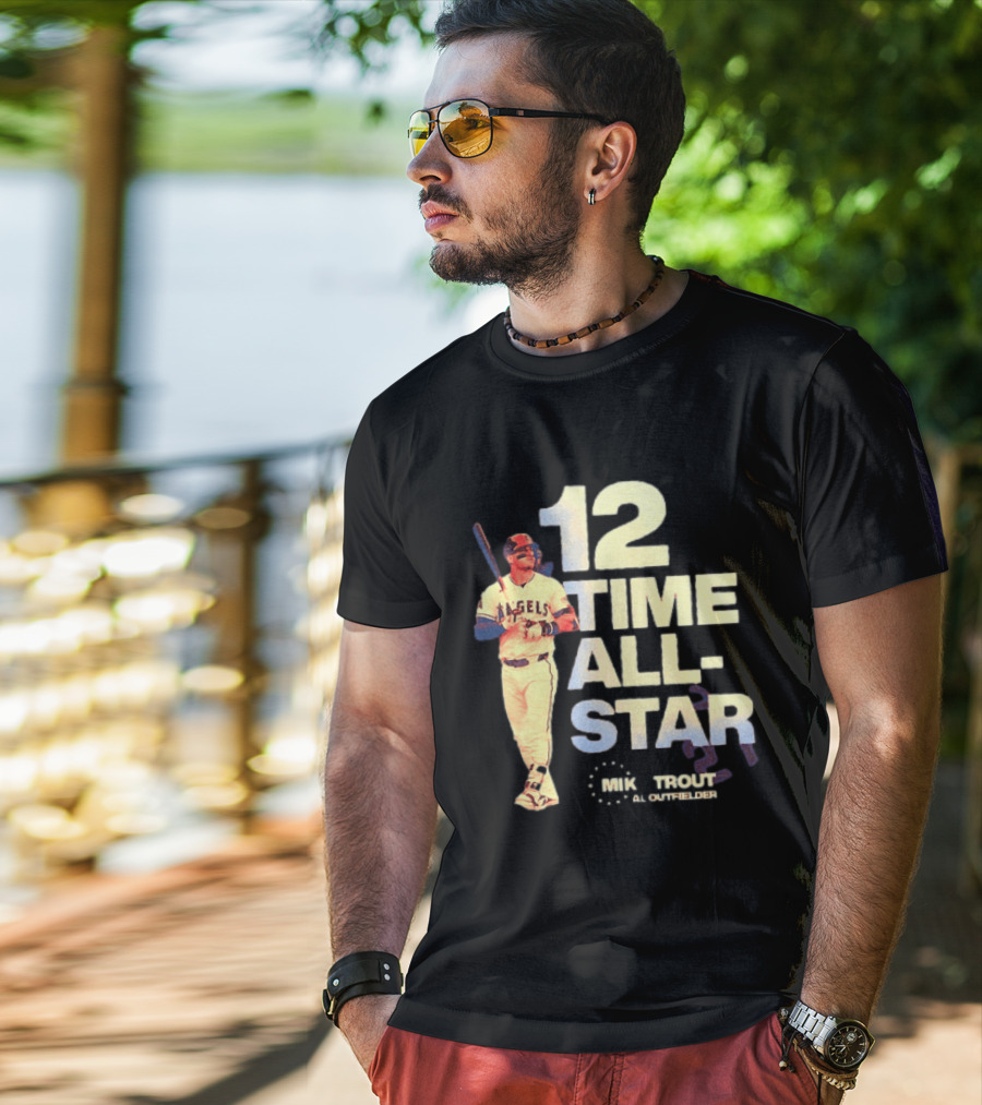 Mike Trout 12 Time All Star Los Angeles Angels MLB Baseball T-Shirt