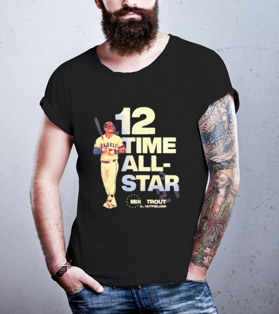 Mike Trout 12 Time All Star Los Angeles Angels MLB Baseball T-Shirt