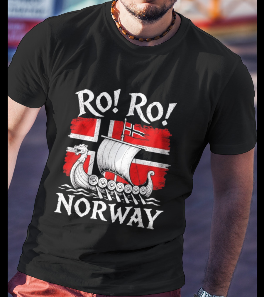 Ro Ro Norway Viking Longship Flag T-Shirt