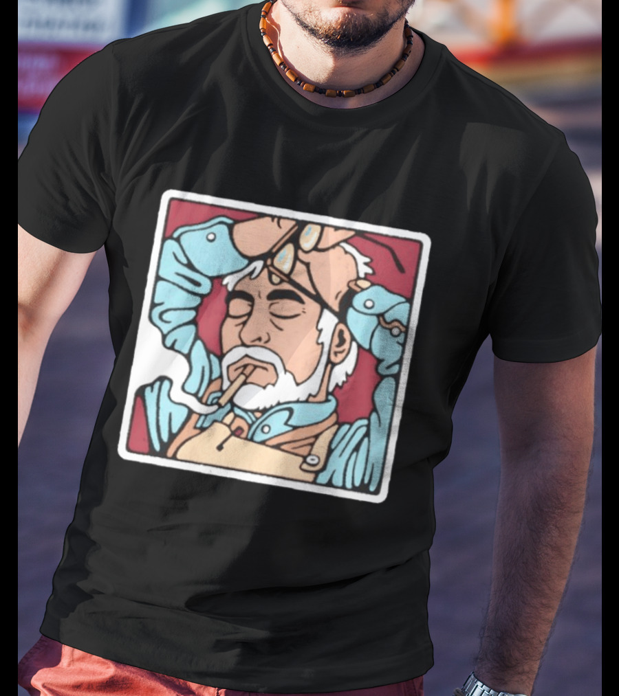 Hayao Miyazaki Smoking Studio Ghibli Filmmaker Animation Mens Casual T-Shirt