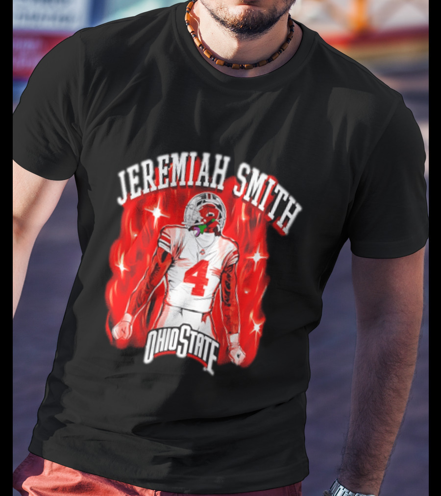 Jeremiah Smith Ohio State Buckeyes Number 4 Football Player T-Shirt