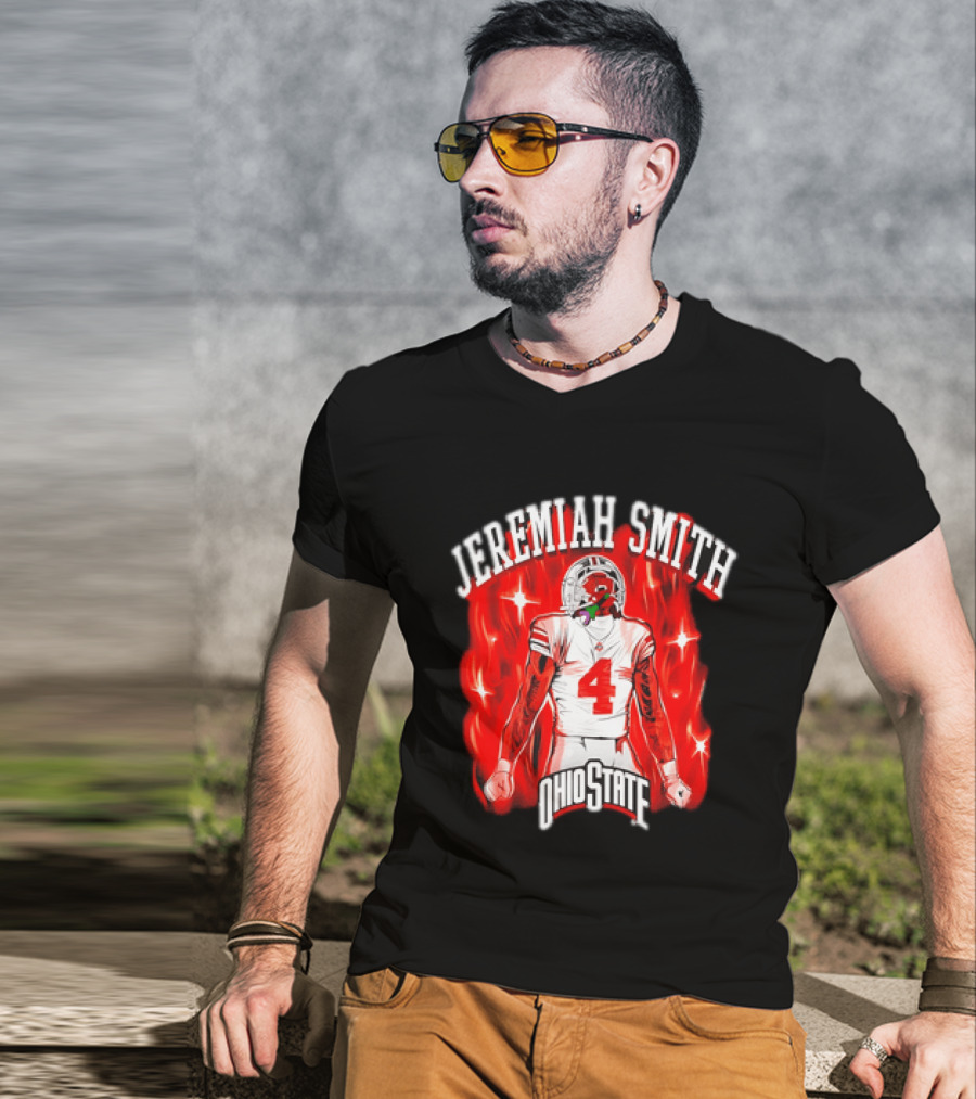 Jeremiah Smith Ohio State Buckeyes Number 4 Football Player T-Shirt