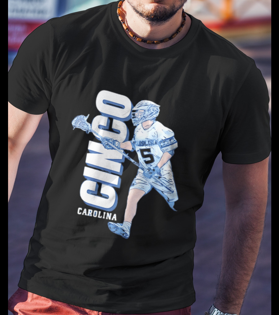 Cinco Carolina Peter Thomann Lacrosse Player Number 5 T-Shirt