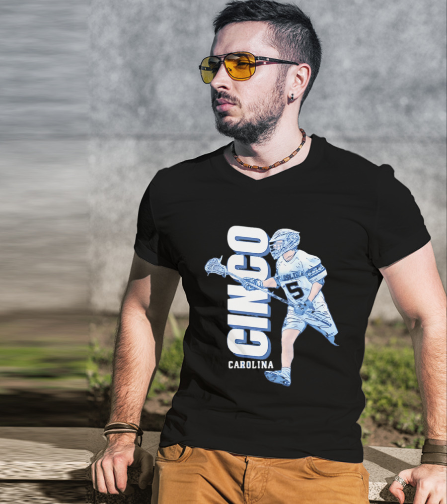 Cinco Carolina Peter Thomann Lacrosse Player Number 5 T-Shirt
